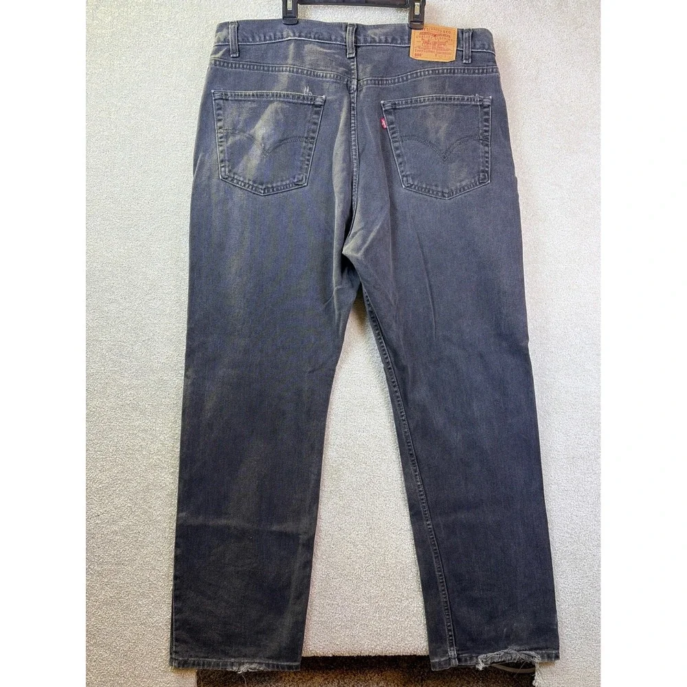 Vintage Levi's 505 Regular Fit Straight Leg Jeans Mens‎ 42x32 Faded Black Grunge